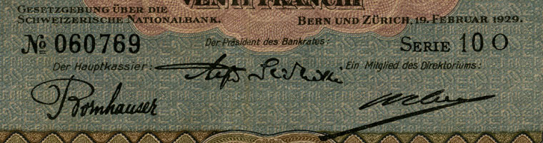 20 Franken, 1929